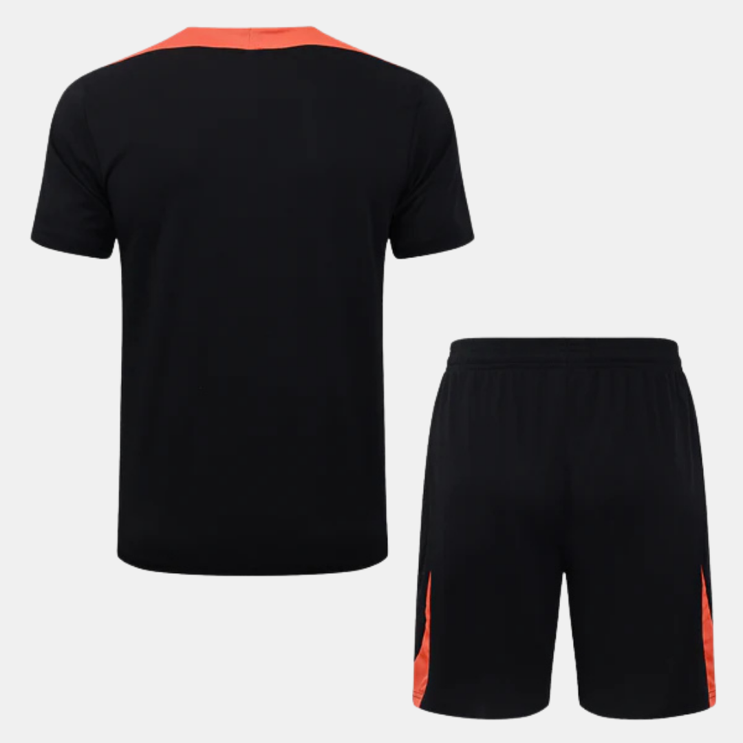 Conjunto Seleção Brasileira 2024/25 - Preto e Laranja