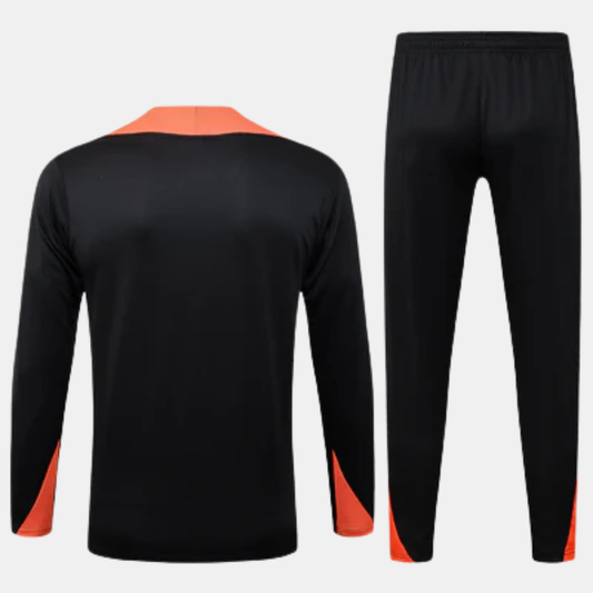 Conjunto Seleção Brasileira 2024/25 Treino - Preto e Laranja